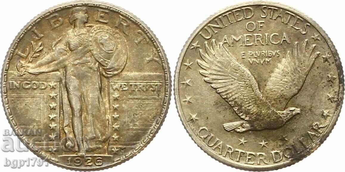 25 Cents 1926 USA Silver UNC