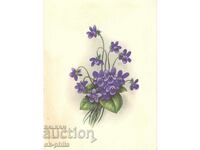 Old card - flowers - Violets