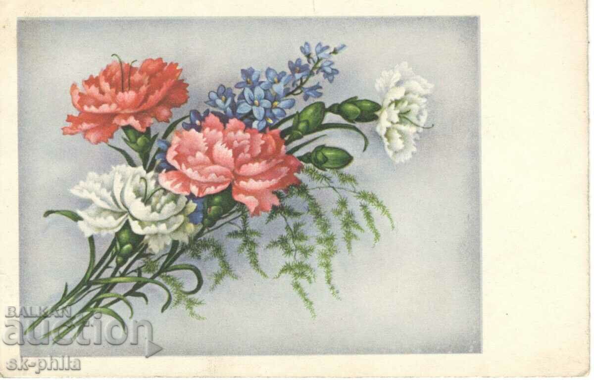 Carte veche - flori - Buchet de flori de primavara