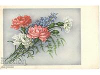 Old card - flowers - Bouquet of spring flowers