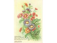 Old card - flowers - Bouquet of spring flowers