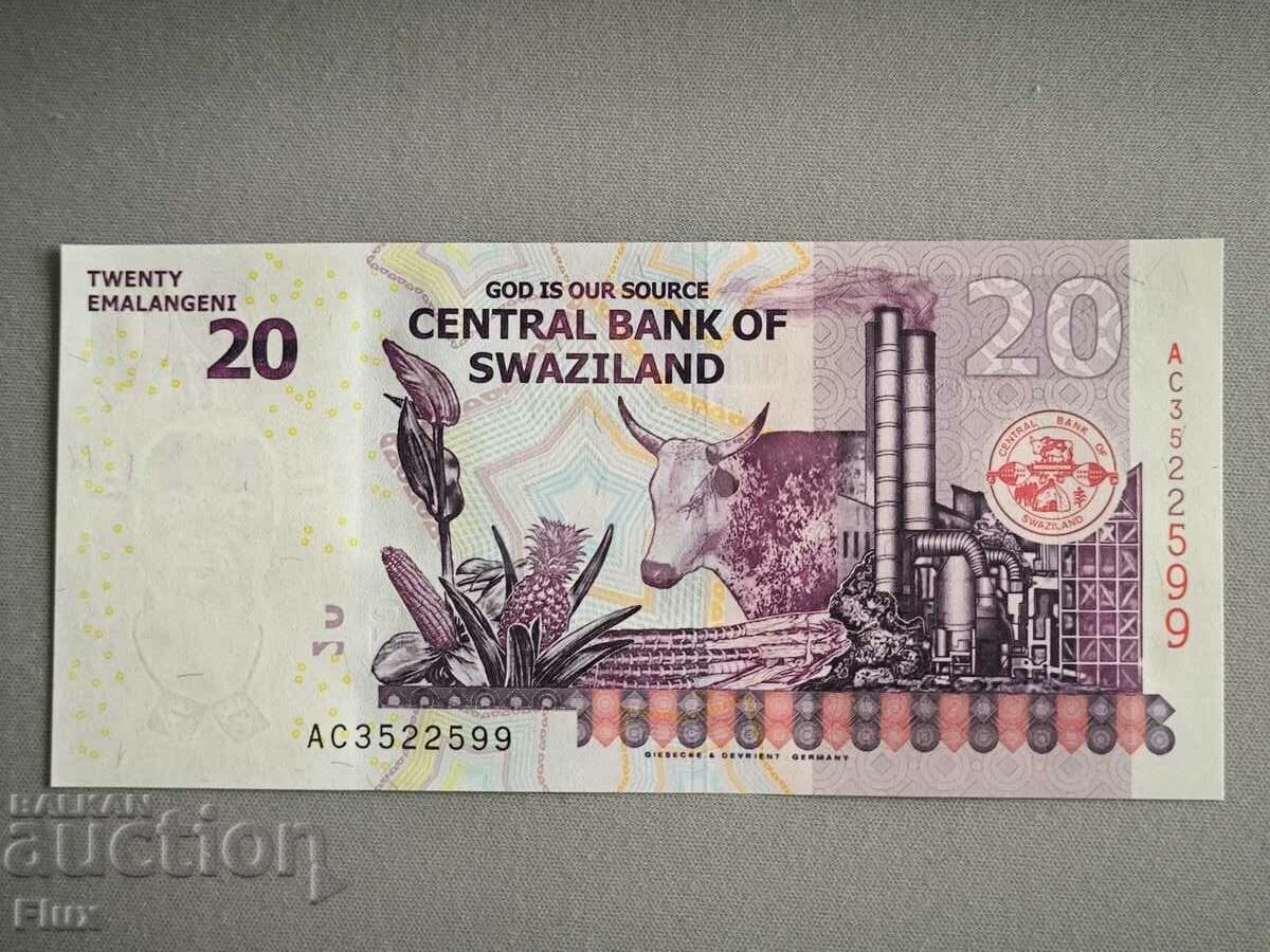 Banknote - Swaziland - 20 Enamel UNC | 2017 with price 14.00 BGN | € 7.16 Banknote - Swaziland - 20 Enamel UNC | 2017 with price 14.00 BGN | € 7.16