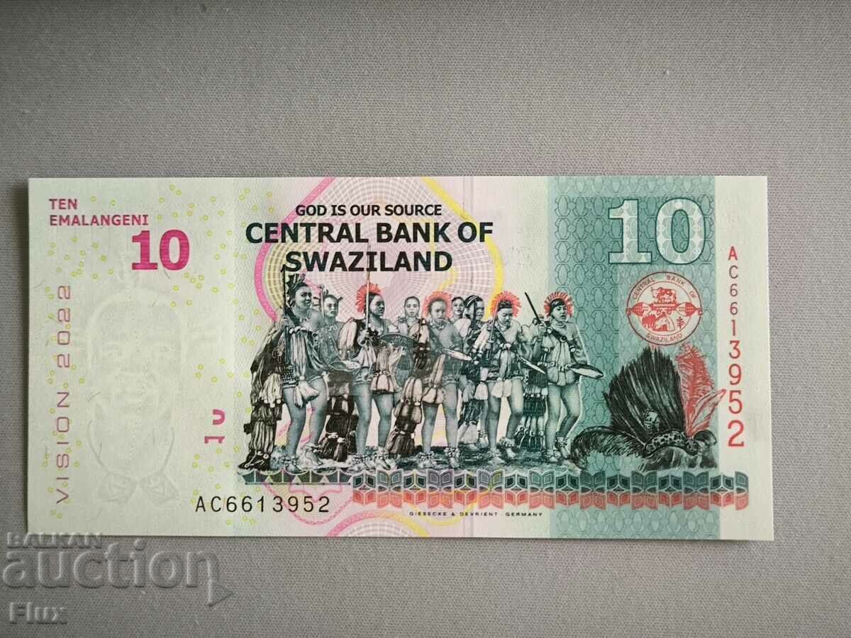 Banknote - Swaziland - 10 Enamel UNC | 2022 with price 6.85 BGN | € 3.50 Banknote - Swaziland - 10 Enamel UNC | 2022 with price 6.85 BGN | € 3.50