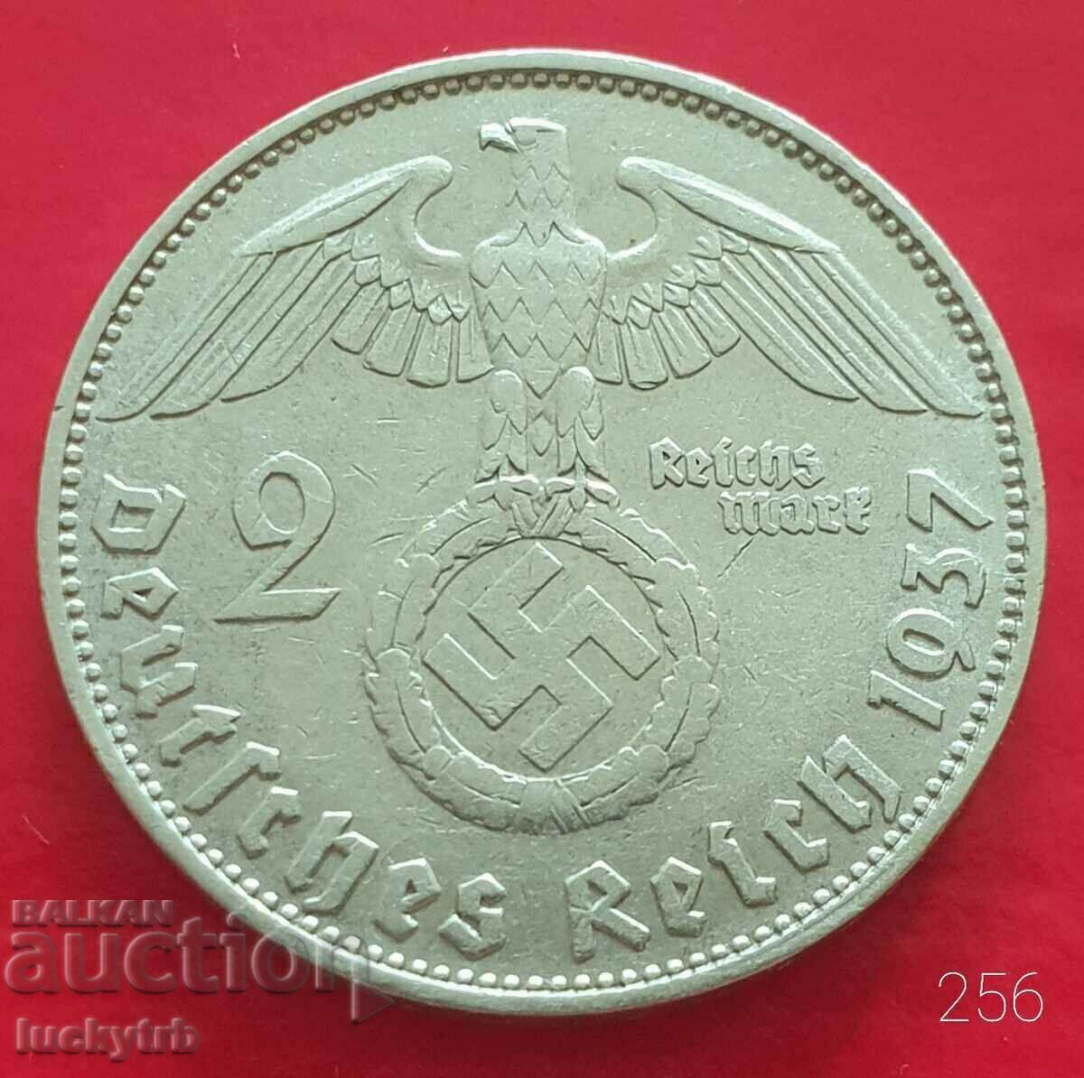 2 stamps 1937 "D" - Germany - Silver - Third Reich