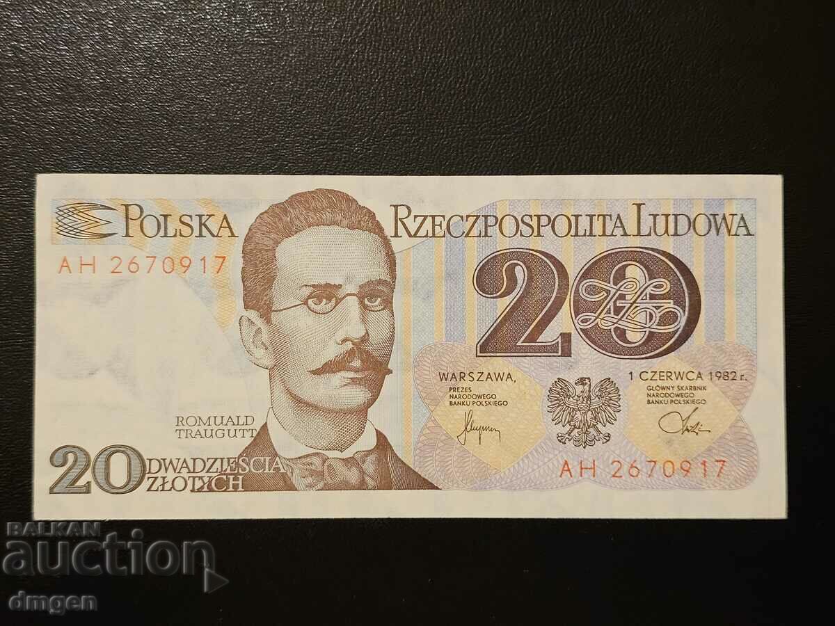 20 злоти Полша 1982 UNC