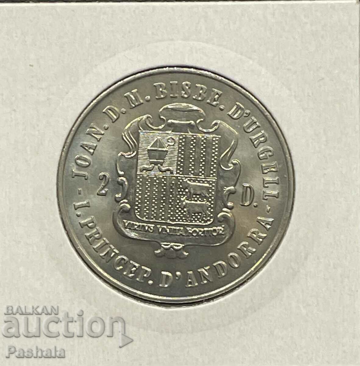 Andorra 2 dinars 1987 Tennis. with price 25.00 BGN | € 12.78 Andorra 2 dinars 1987 Tennis. with price 25.00 BGN | € 12.78