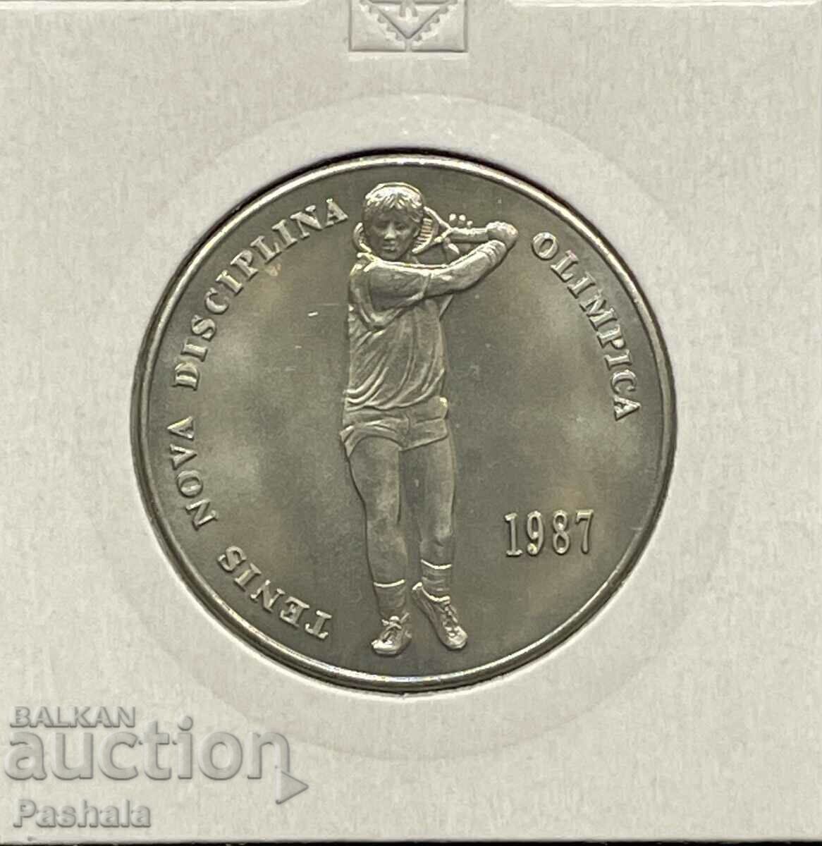 Andorra 2 dinars 1987 Tennis. Andorra 2 dinars 1987 Tennis.