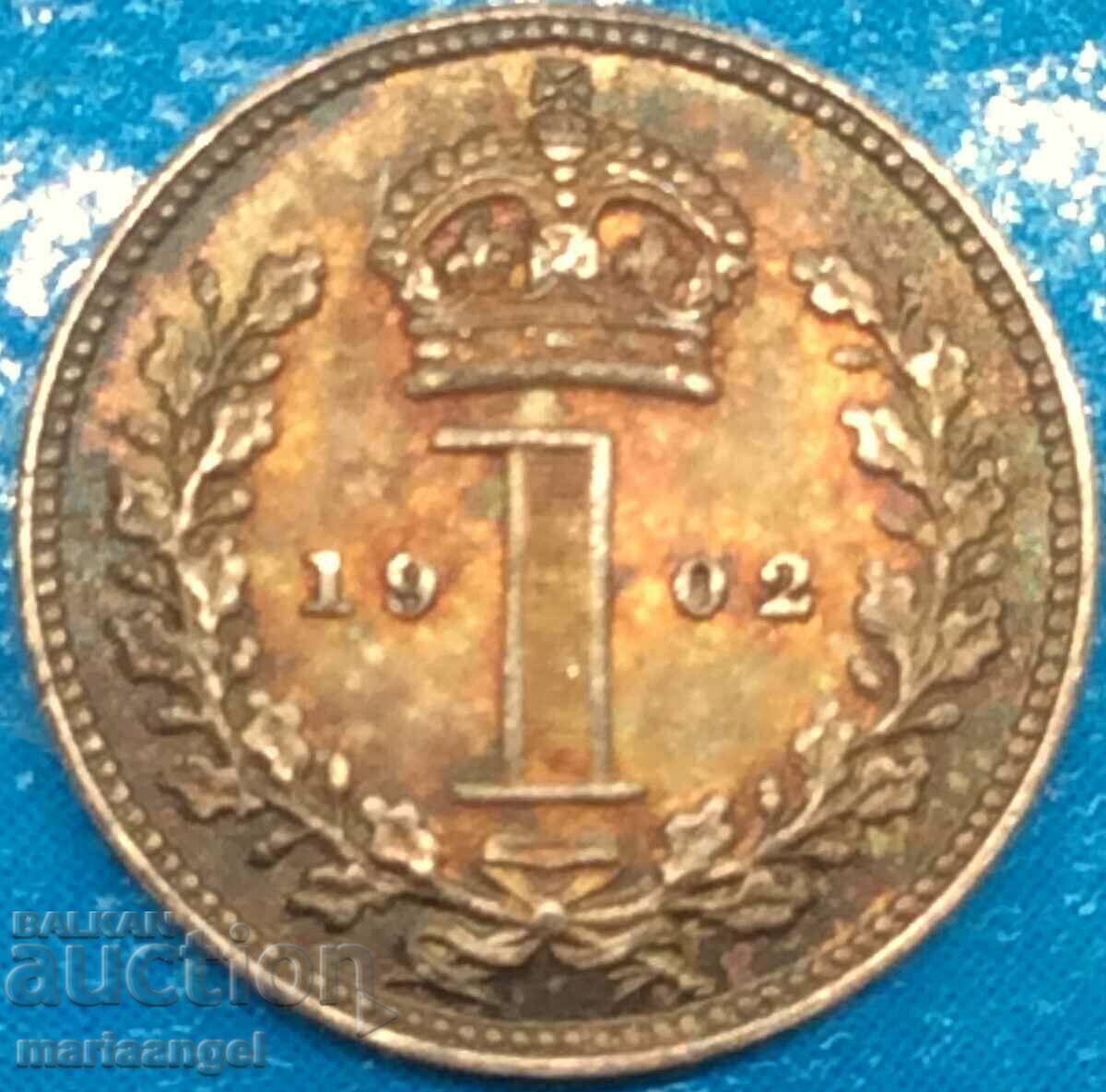 Great Britain 1 Pence 1902 Maundy Edward VII Silver