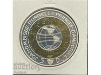 Andorra 5 dinari 1999. Argint.