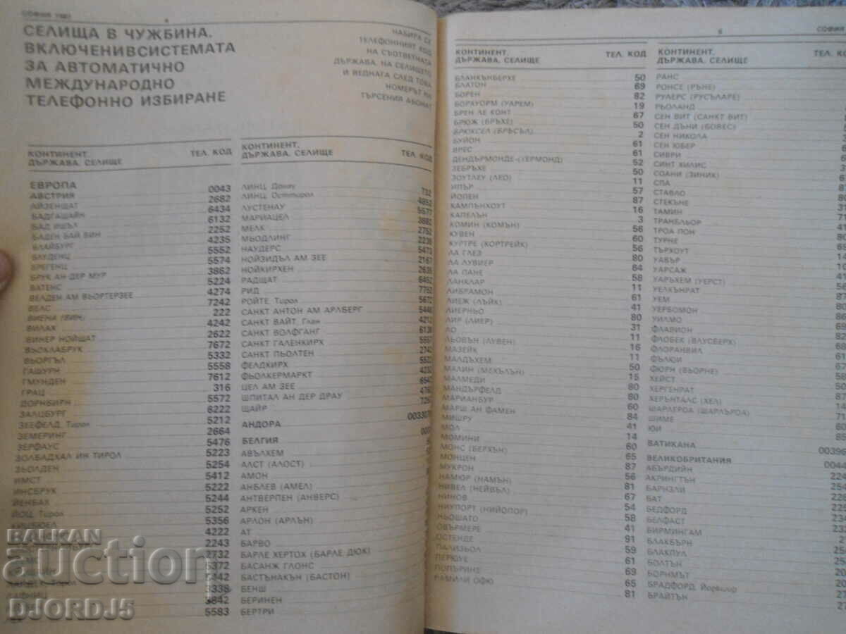 Delivery of National telephone directory, Home telephones, SOFIA