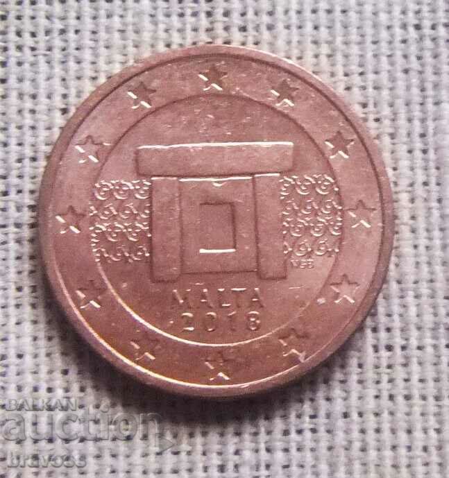 Malta - 1 EU cent - 2018