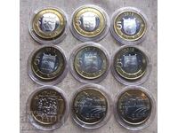 Finland - 9 pcs.x 5 euro UNC - Read!