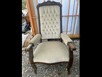 A beautiful Victorian armchair with wood carving