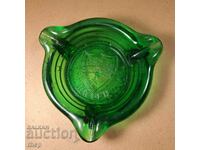 Spartak Pleven football old ashtray green glass