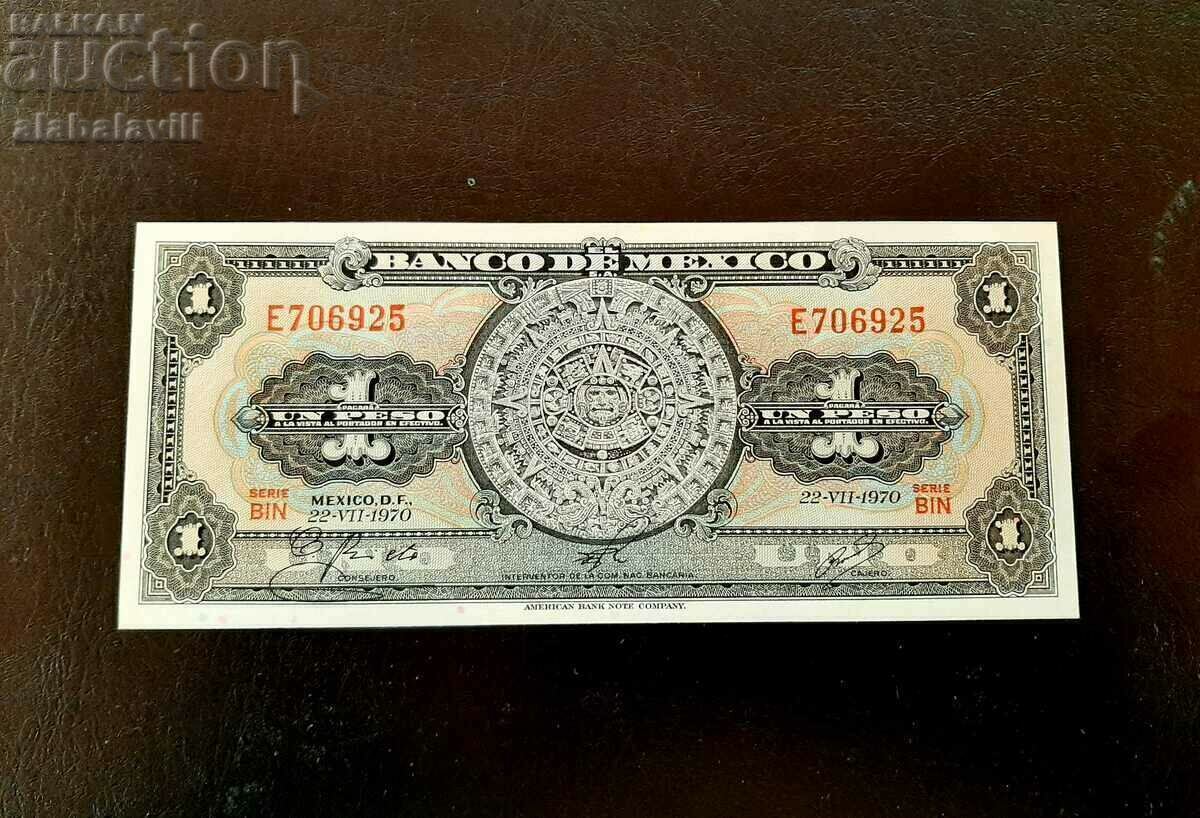 Banknote Mexico 1 peso 1967 UNC Banknote Mexico 1 peso 1967 UNC