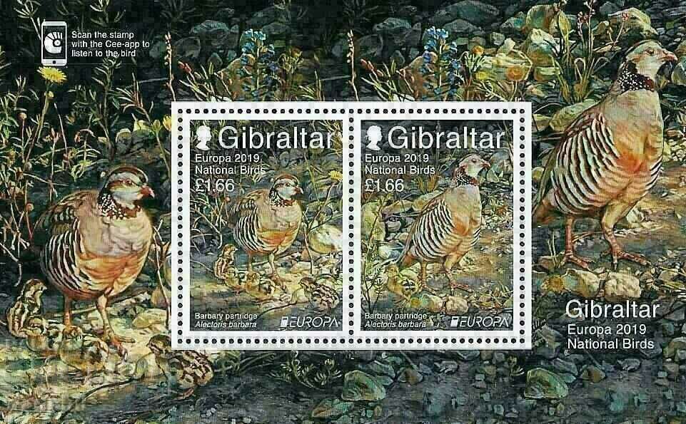 Gibraltar 2019 Europa CEPT (**) Blocul „Păsări naționale”.