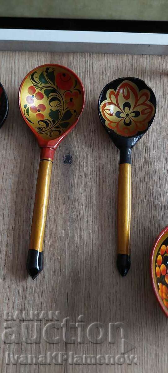 Auction  Spoons hokhloma Russia wood