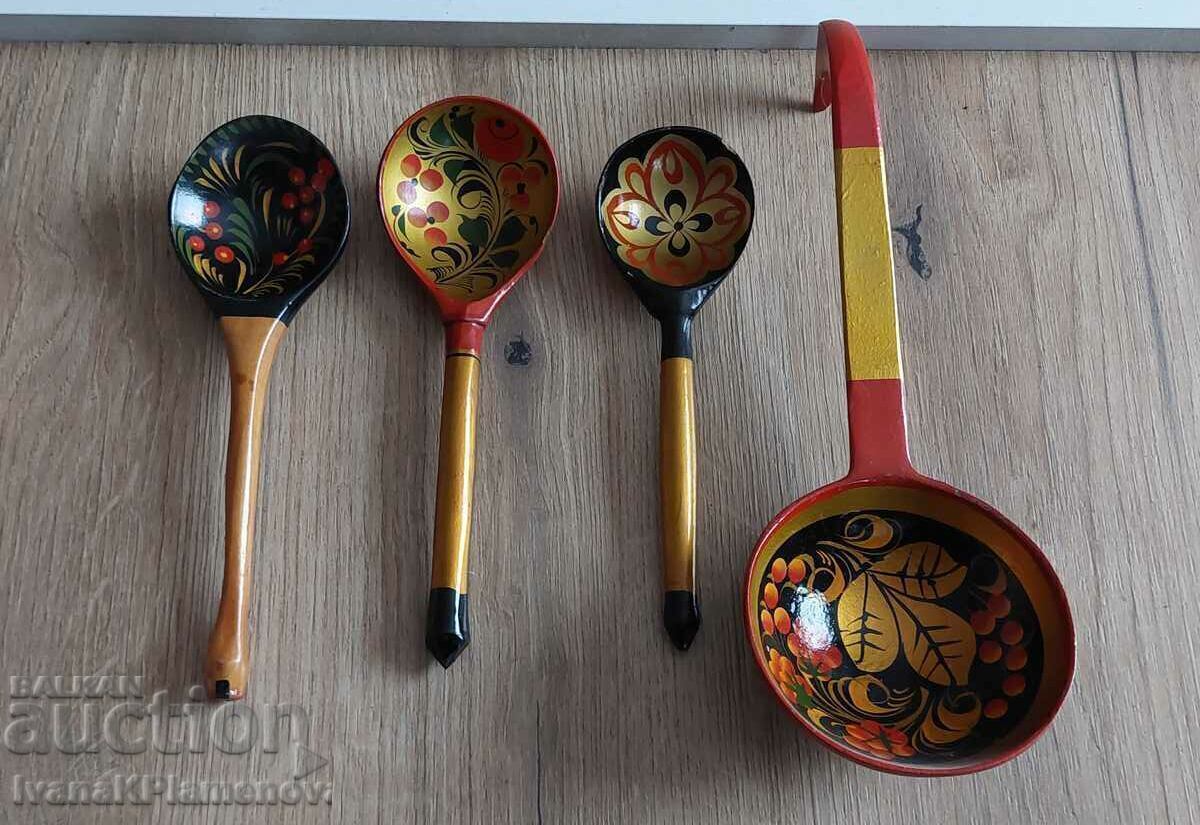 Spoons hokhloma Russia wood