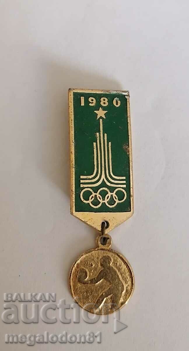 Badge - table tennis, LOI Moscow 1980.