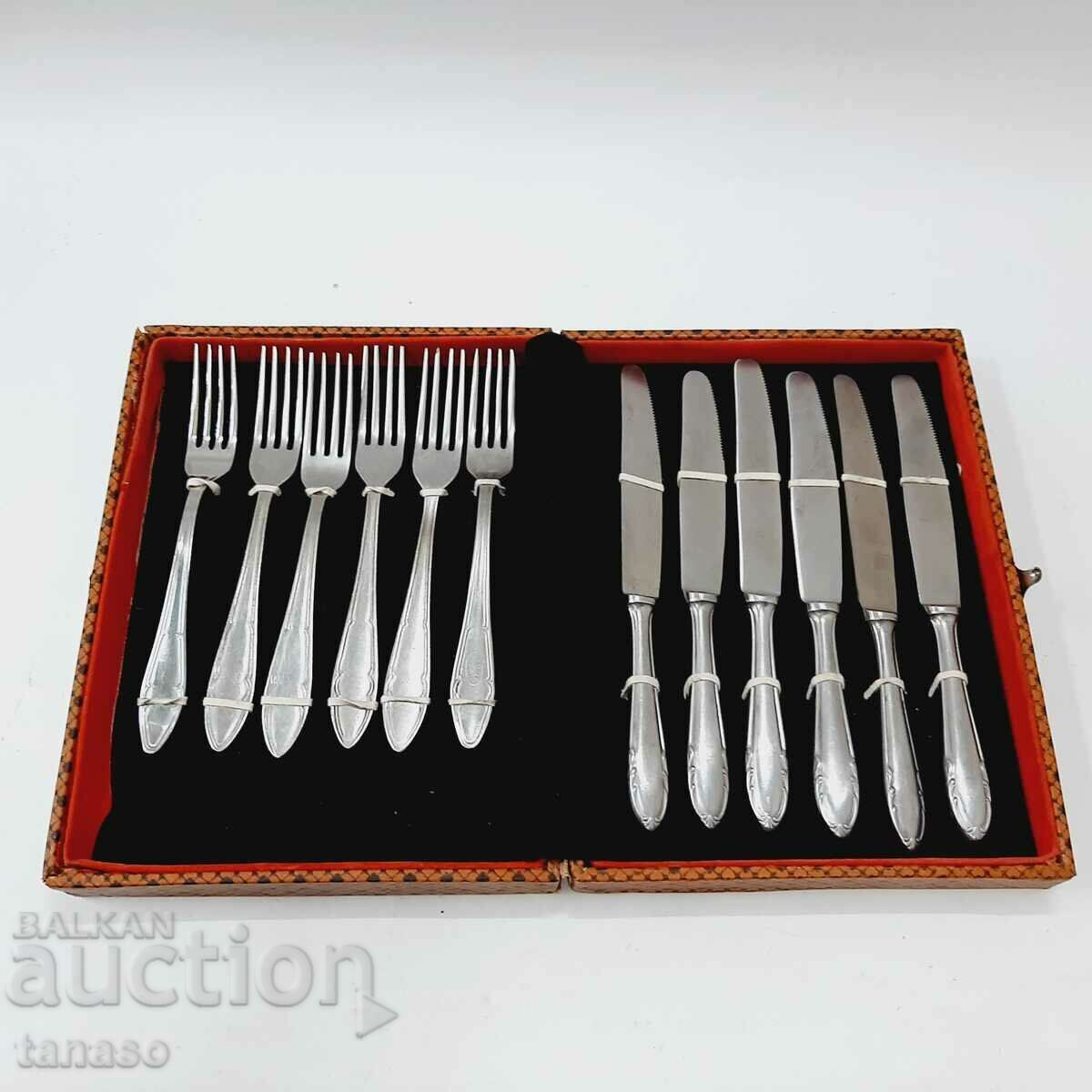 Old set of forks and knives "Petko Denev - Gabrovo" (8.5)