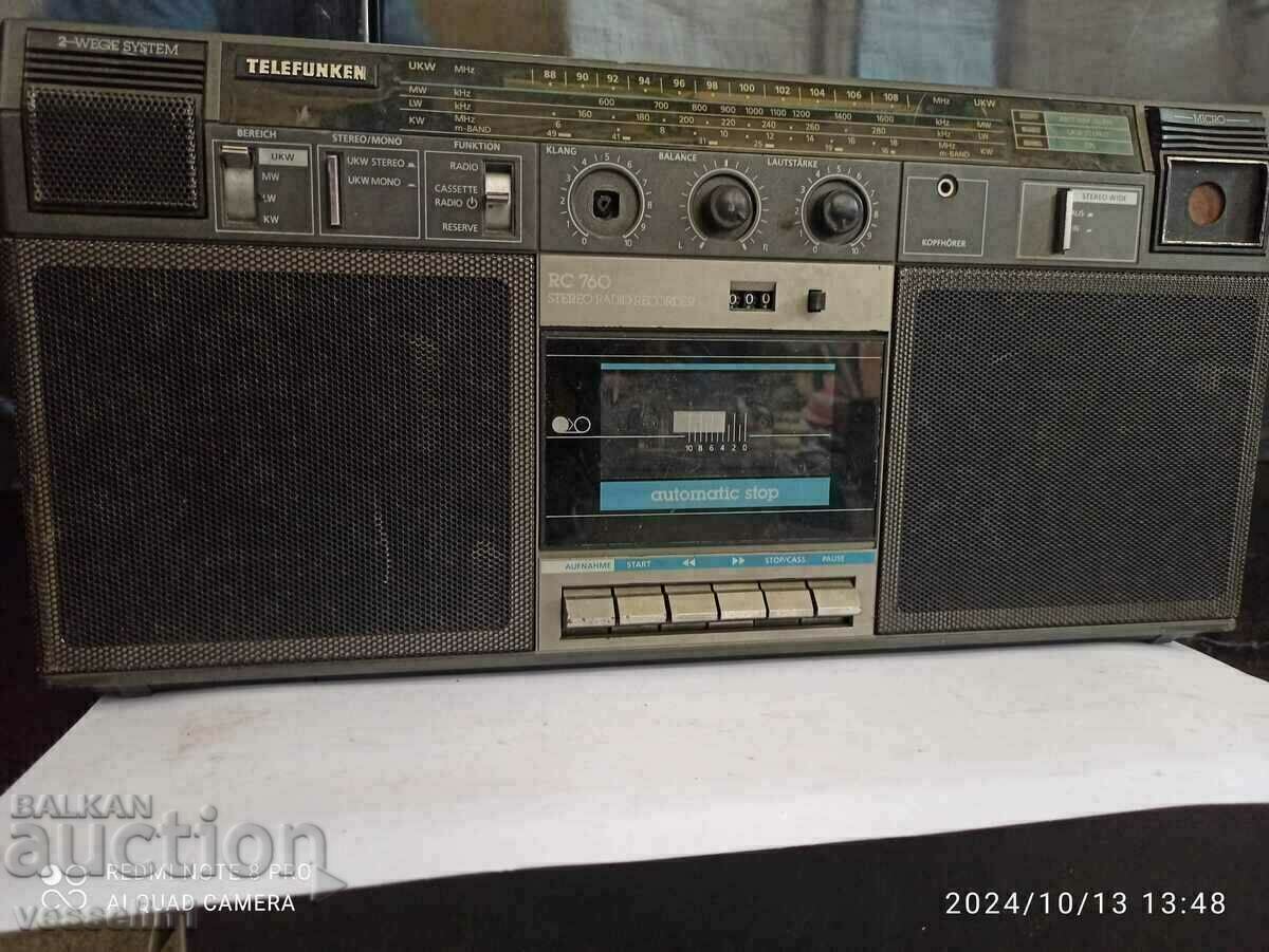 Radio cassette player telefunken old radio worked for a strap