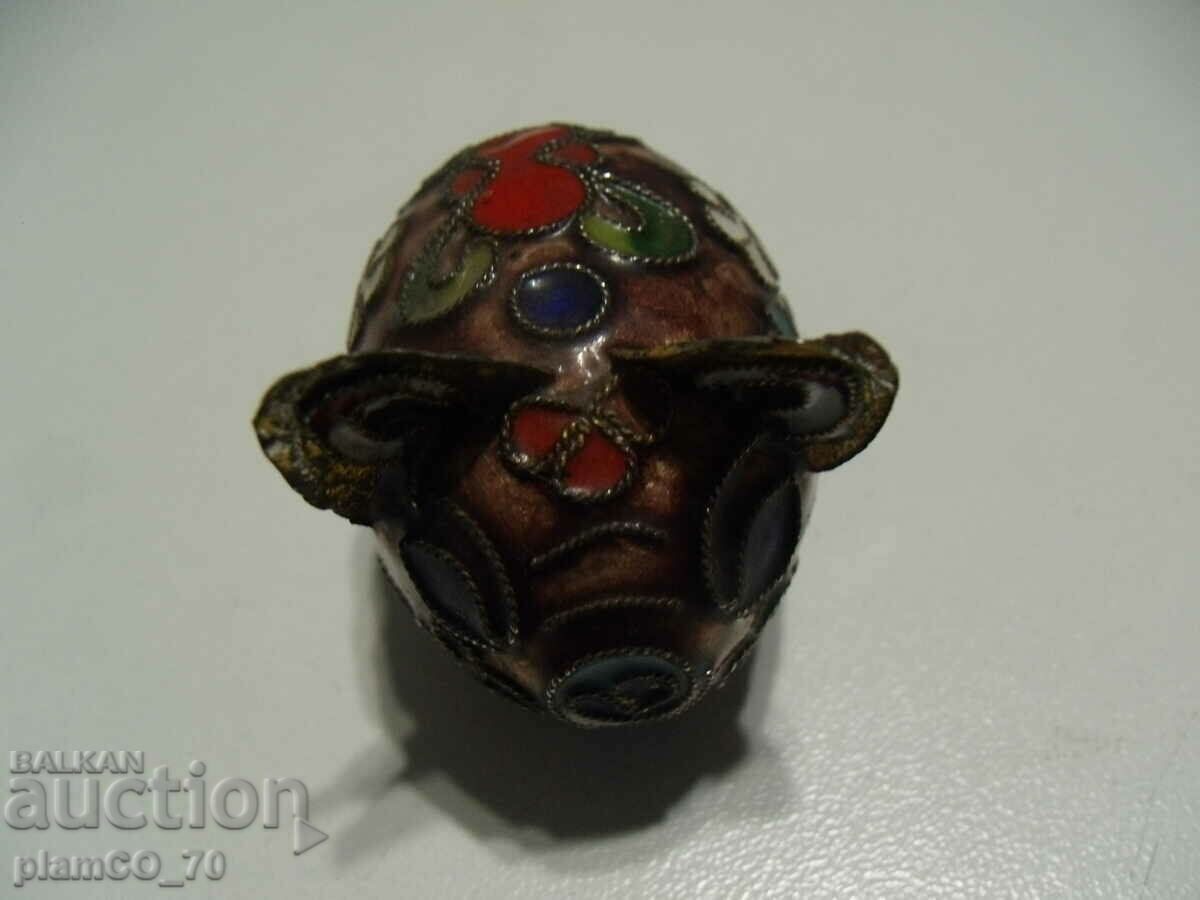 No.*7722 old small brass figurine - with colorful ornaments with price 15.00 BGN | € 7.67 No.*7722 old small brass figurine - with colorful ornaments with price 15.00 BGN | € 7.67