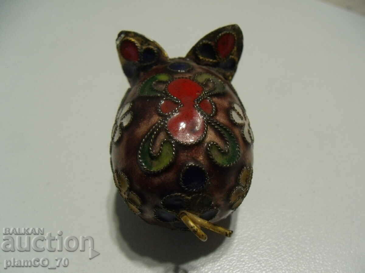 No.*7722 old small brass figurine - with colorful ornaments - 5 No.*7722 old small brass figurine - with colorful ornaments - 5