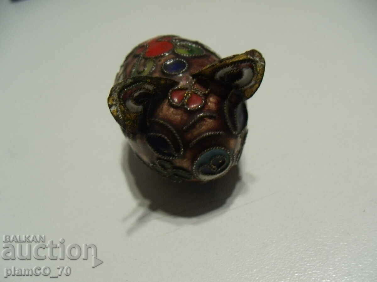 No.*7722 old small brass figurine - with colorful ornaments - 6 No.*7722 old small brass figurine - with colorful ornaments - 6