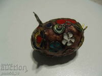 No.*7722 old small brass figurine - with colorful ornaments