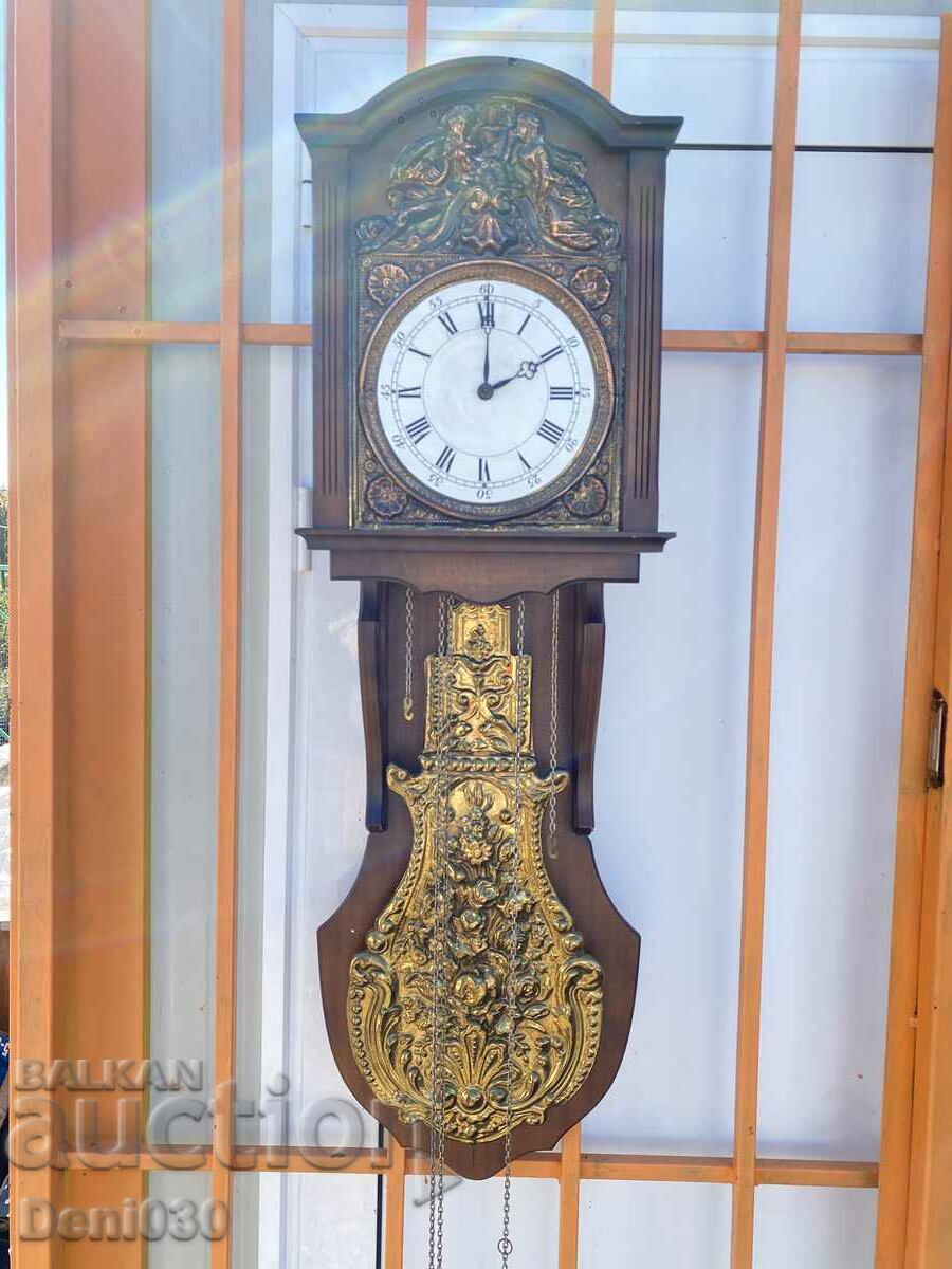 Unique large mechanical German wall clock