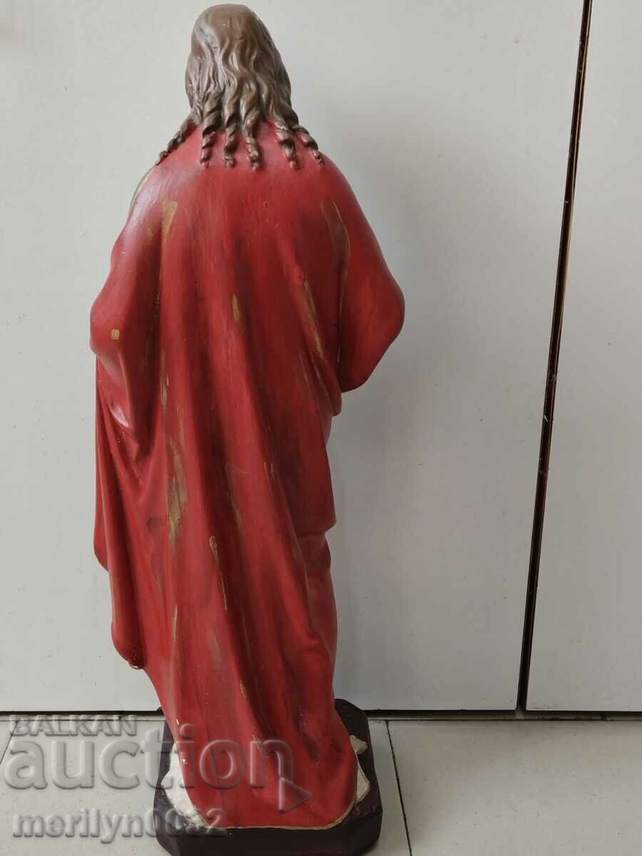 Auction Figure of God's son Jesus Christ sculpture tinted plaster Auction Figure of God's son Jesus Christ sculpture tinted plaster