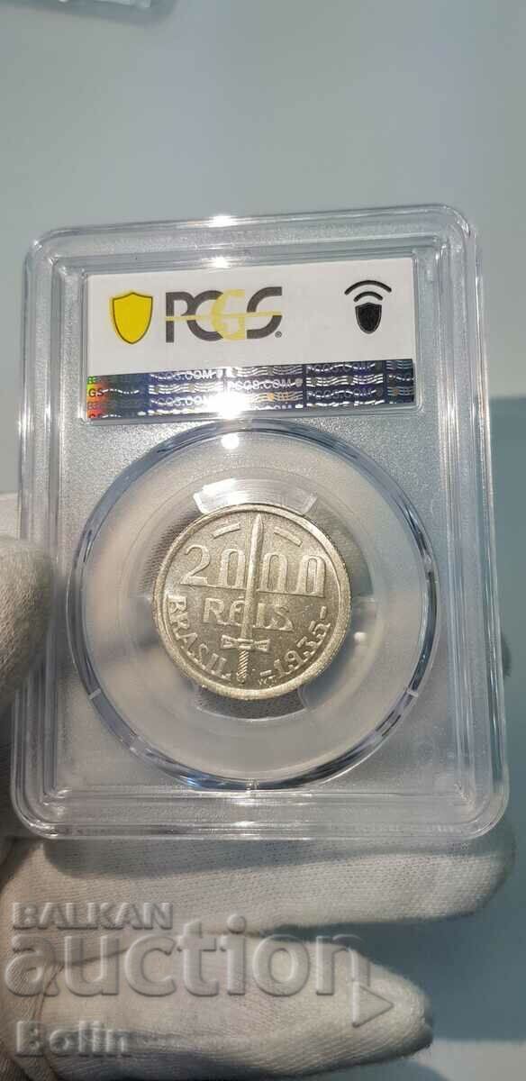 MS 65 - 2000 Reas Silver Collector Coin - Brazil with price 230.00 BGN | € 117.60