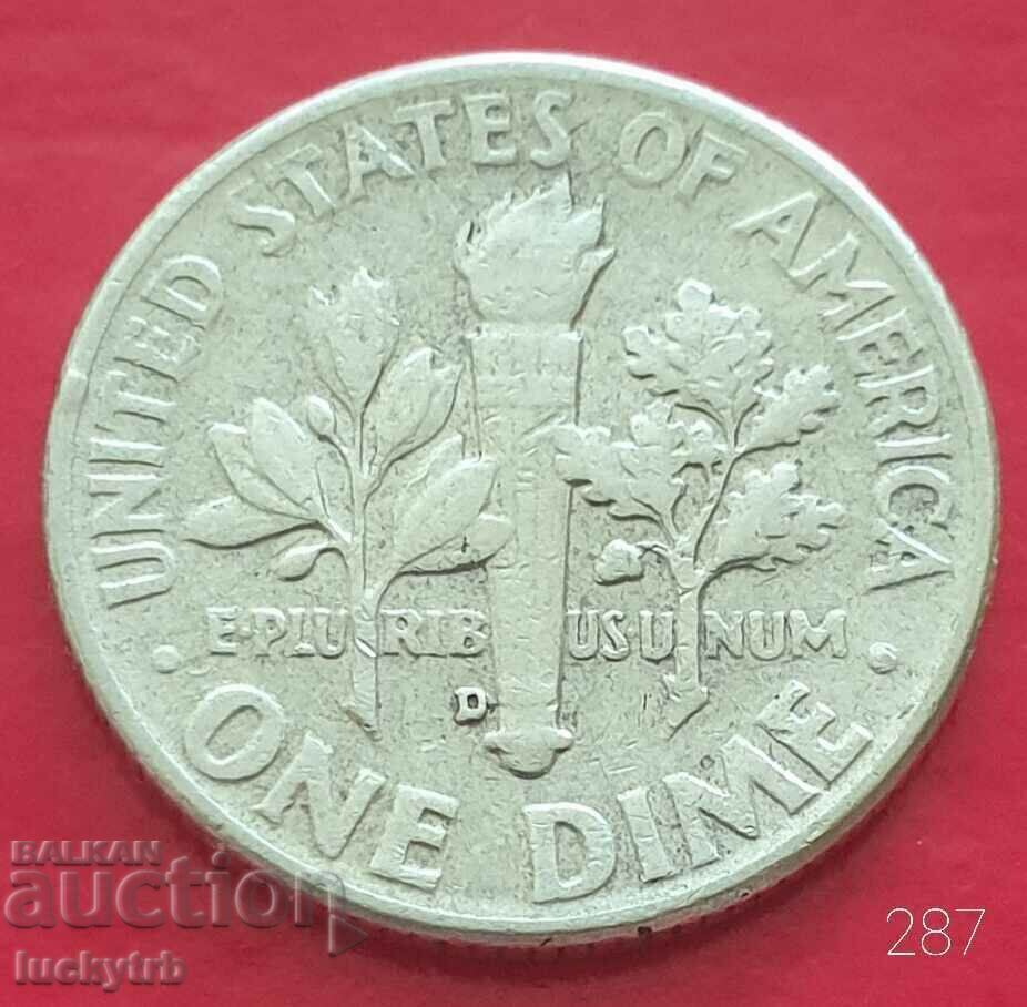 1 dime 1957 "D" - USA - Silver 1 dime 1957 "D" - USA - Silver