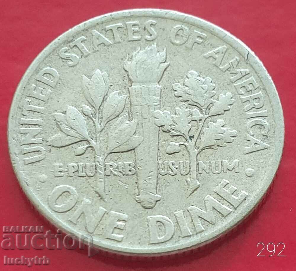 1 dime 1961 - SUA - Argint