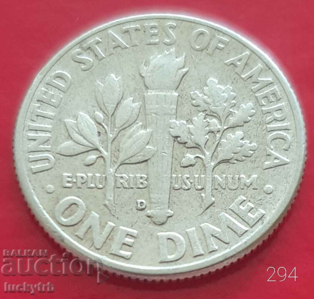 1 dime 1963 "D" - SUA - Argint