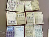 6 old trade union booklets with stamps 1958, 1967, 1968, 69