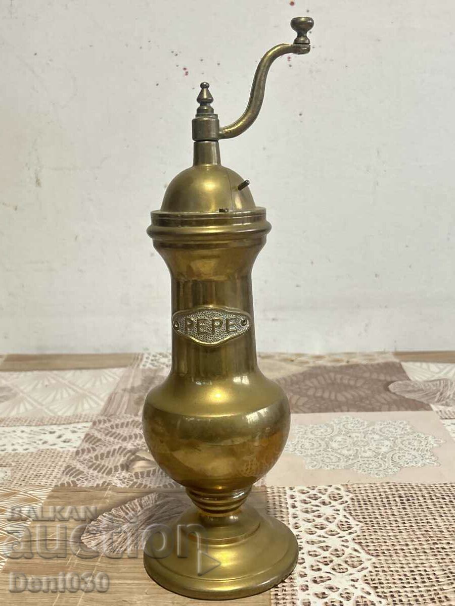 Solid bronze pepper mill with markings