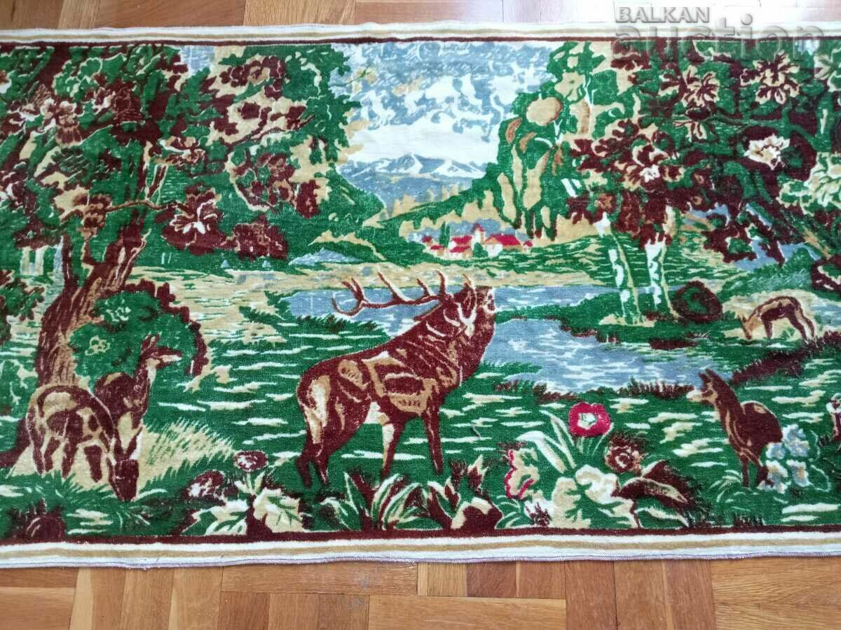 vintage κυνηγετικό ΧΑΛΙ ΤΟΙΧΟΥ ΣΤΡΑΒΗΤΟ με ελάφια και ζαρκάδια - 5 vintage κυνηγετικό ΧΑΛΙ ΤΟΙΧΟΥ ΣΤΡΑΒΗΤΟ με ελάφια και ζαρκάδια - 5