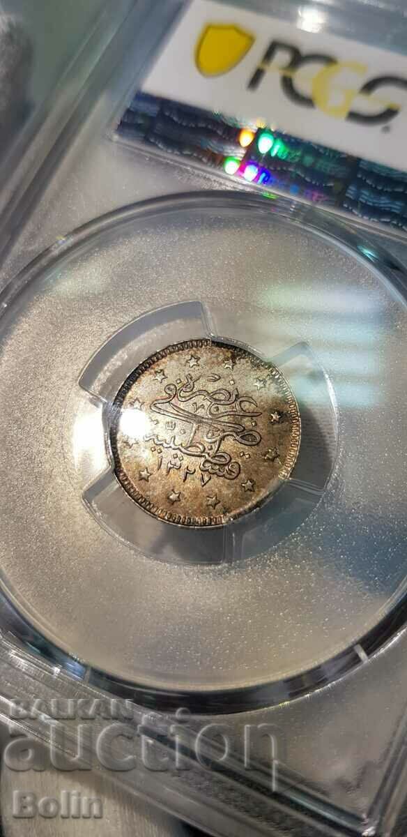 MS 64 - Silver Turkish, Ottoman 2 Kurush Coin - 1912 - 6 MS 64 - Silver Turkish, Ottoman 2 Kurush Coin - 1912 - 6