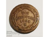 Old Austrian Coin Ein Kreutzer 1805 H Ein Kreutzer