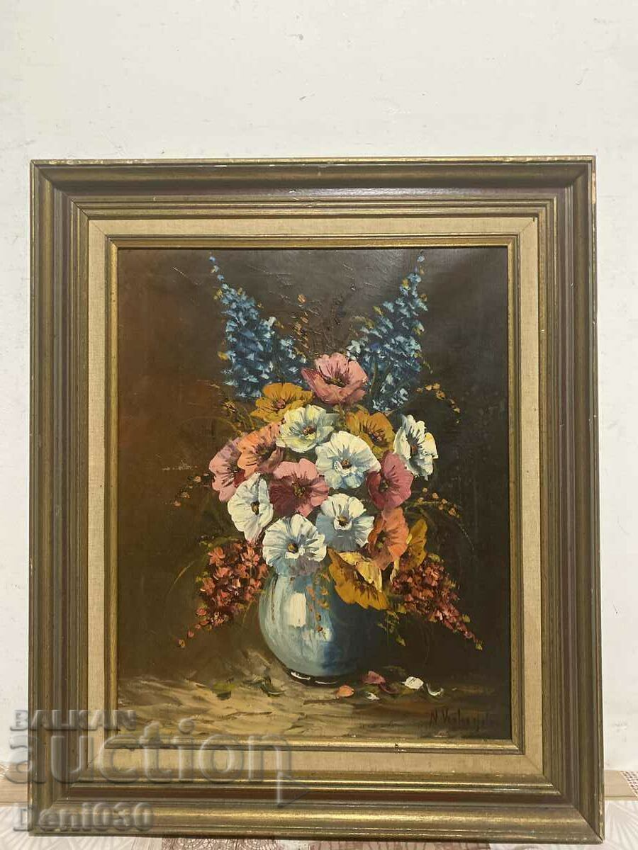 Very beautiful old original oil on canvas painting