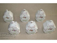 Lot of 6 porcelain spice jars 10cm, excellent