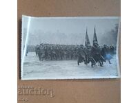 Military parade regimental flags Kingdom of Bulgaria photo