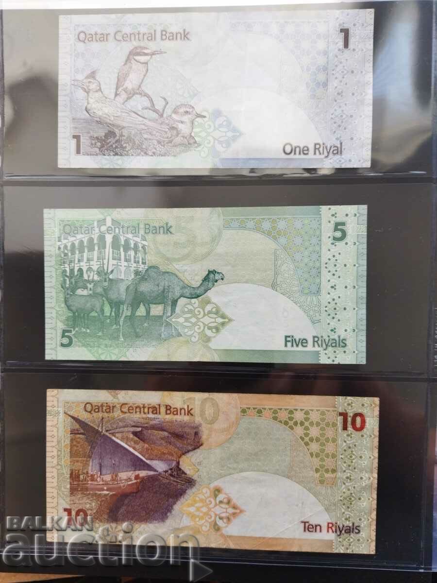 Qatar 1, 5 and 10 riyals set Fauna, thematic banknotes with price 19.00 BGN | € 9.71 Qatar 1, 5 and 10 riyals set Fauna, thematic banknotes with price 19.00 BGN | € 9.71
