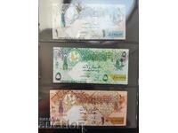 Qatar 1, 5 and 10 riyals set Fauna, thematic banknotes