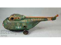 Old Japanese metal mechanical toy model helicopter