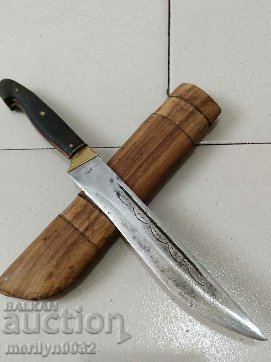 Old shepherd's knife with Kaniya dagger blade primitive