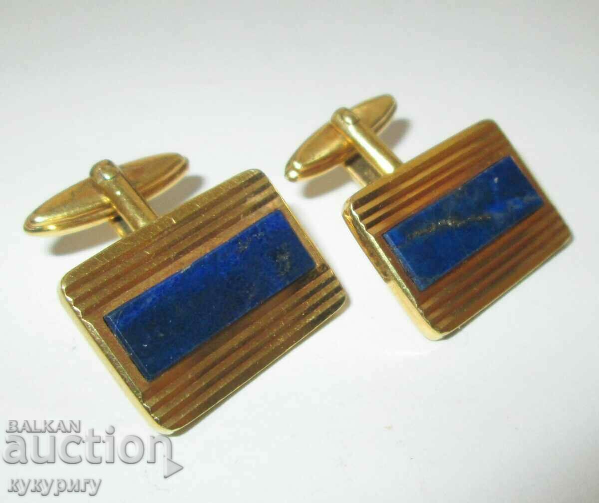 Delivery of Vintage Gold Plated Cufflinks with Lapis Lazuli Stones Delivery of Vintage Gold Plated Cufflinks with Lapis Lazuli Stones