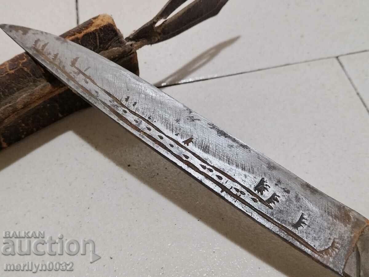 Old shepherd's knife with Kaniya dagger blade primitive - 5 Old shepherd's knife with Kaniya dagger blade primitive - 5