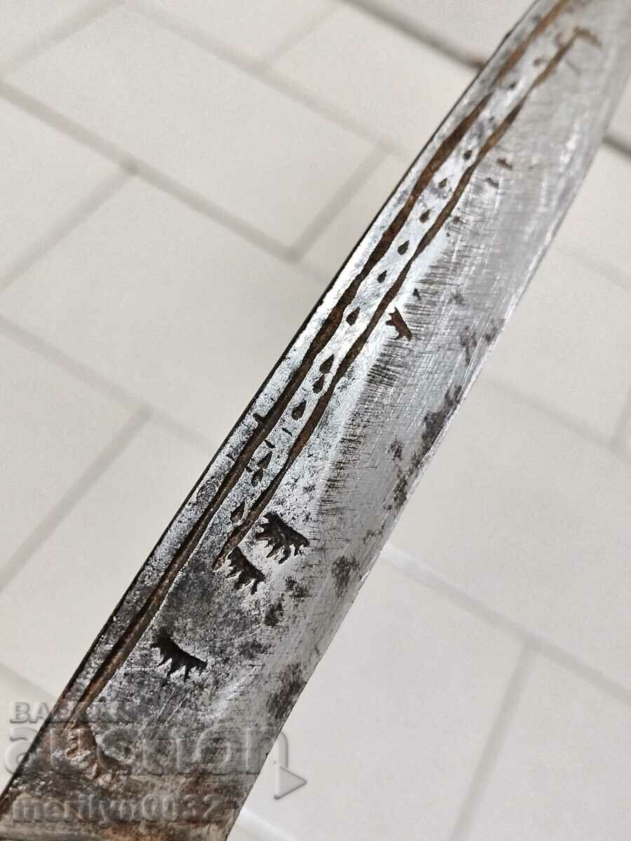 Old shepherd's knife with Kaniya dagger blade primitive - 6 Old shepherd's knife with Kaniya dagger blade primitive - 6